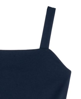 Girls' 7-16 Knit Ponte To Polka Dot Dropwaist Short Dress