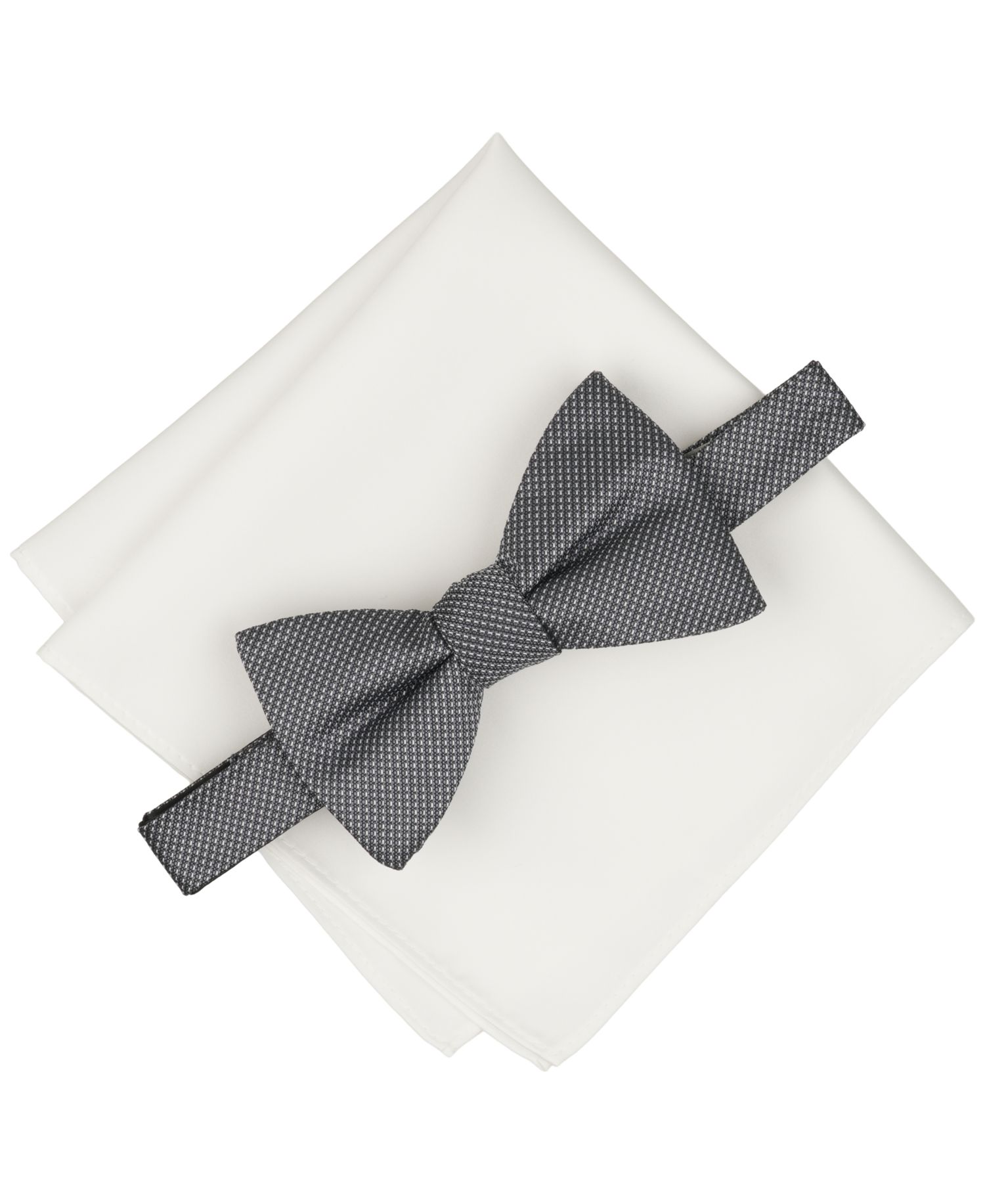 Men's Barton Plaid Bow Tie and Pocket Square, 2-Piece Set