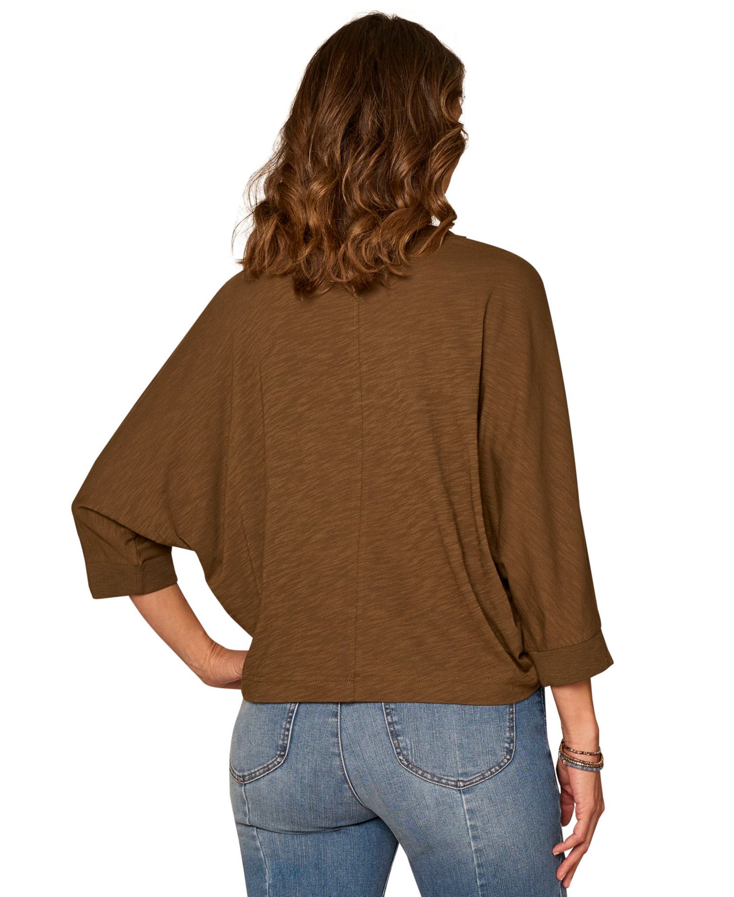 Petite Scoop Neck Embroidered Knit Top