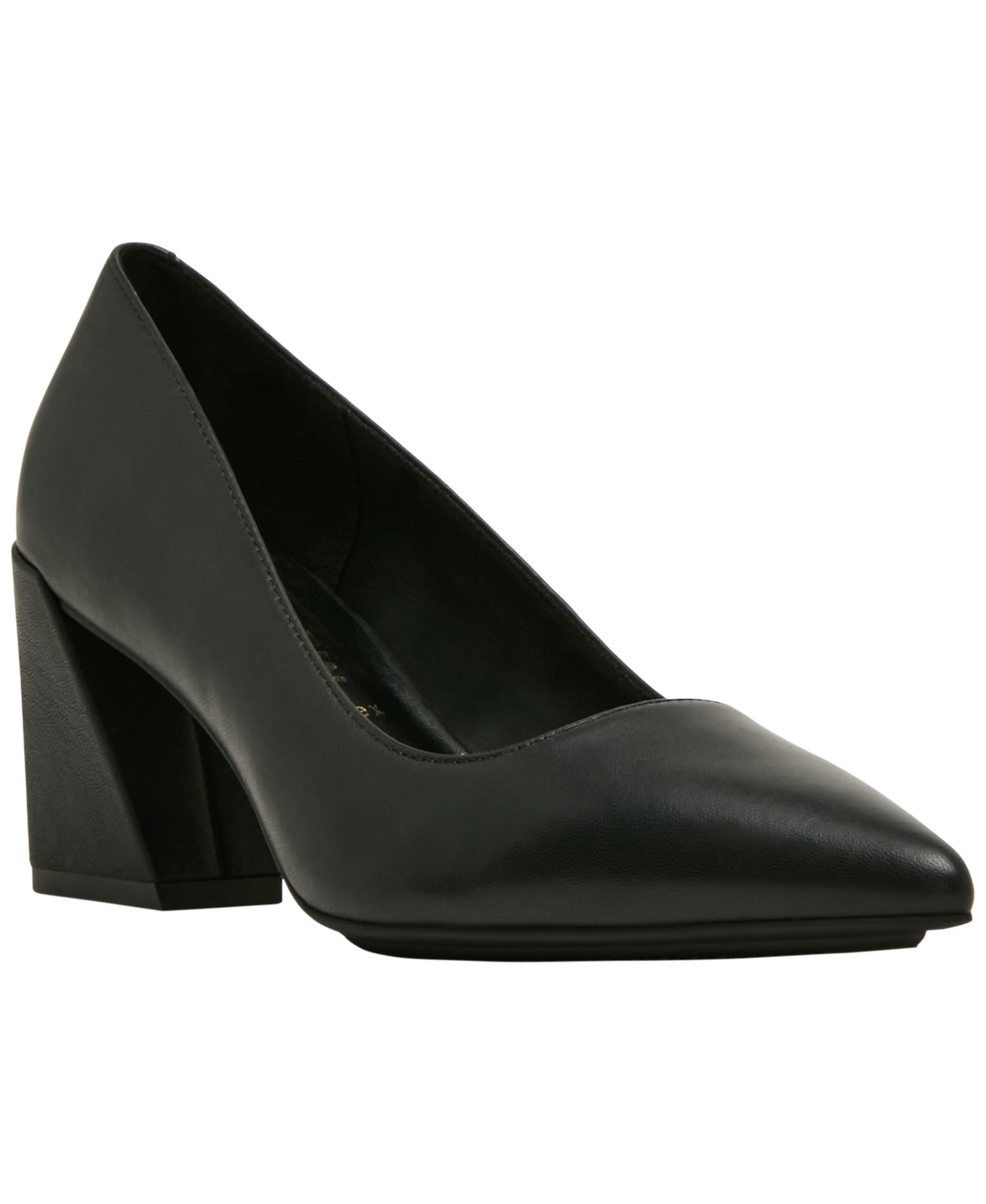 Women's Relena Pointed Toe Block Heel Leather Pumps