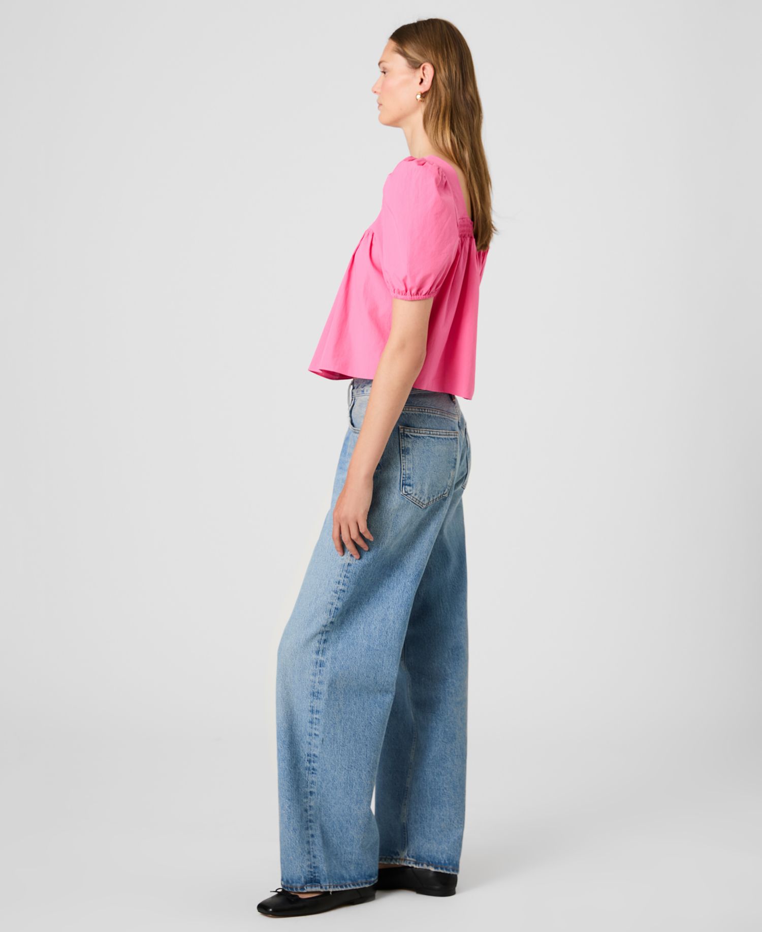Women's Short-Sleeve Square Neck Top