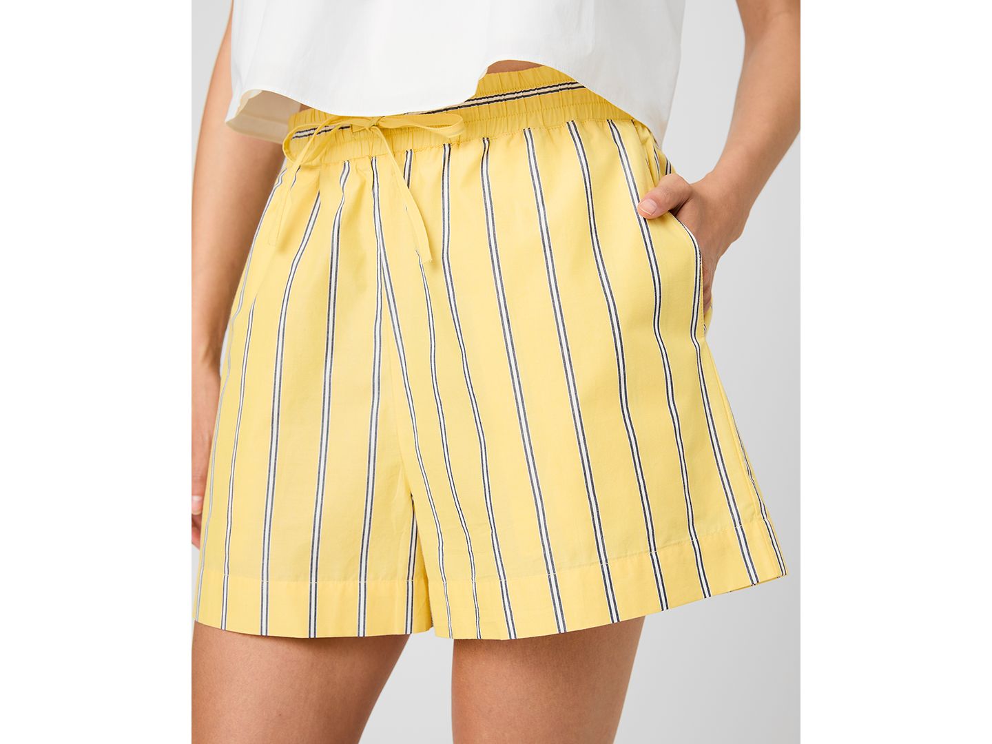 Женские шорты French Connection Striped Drawstring, цвет: Жёлтый разноцветный — фото 5