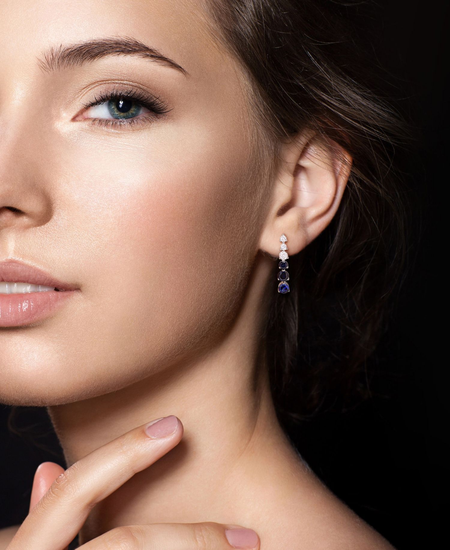 Lab Created Pink Sapphire (7/8 ct. t.w.) & Lab Created White Sapphire (1/2 ct. t.w.) Drop Earrings in Sterling Silver (Also Available in Blue Sapphire)