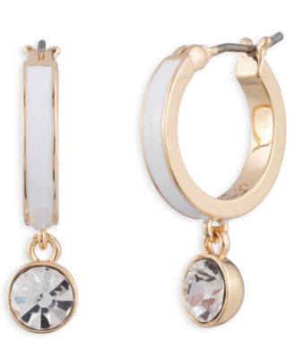 Color Crystal & Inlay Hoop Earrings  