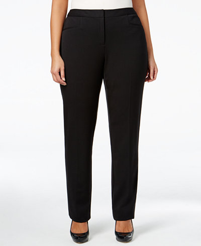 Alfani Plus Size Straight-Leg Pants, Created for Macy's - Pants ...