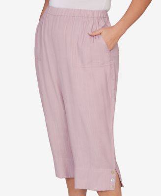 Plus Size Vintage Charm Front Pocket Capri Pants