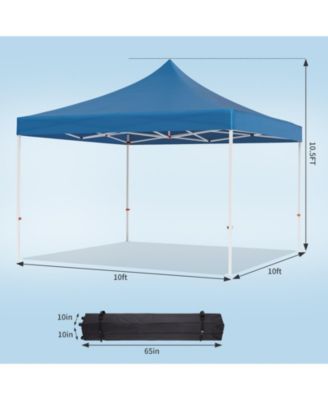 10x10 Ft Heavy-Duty Pop-Up Canopy Tent with Roller Bag, 1-Minute Setup UPF 50+ Waterproof Outdoor Sun Shade for Beach, Market and Patio