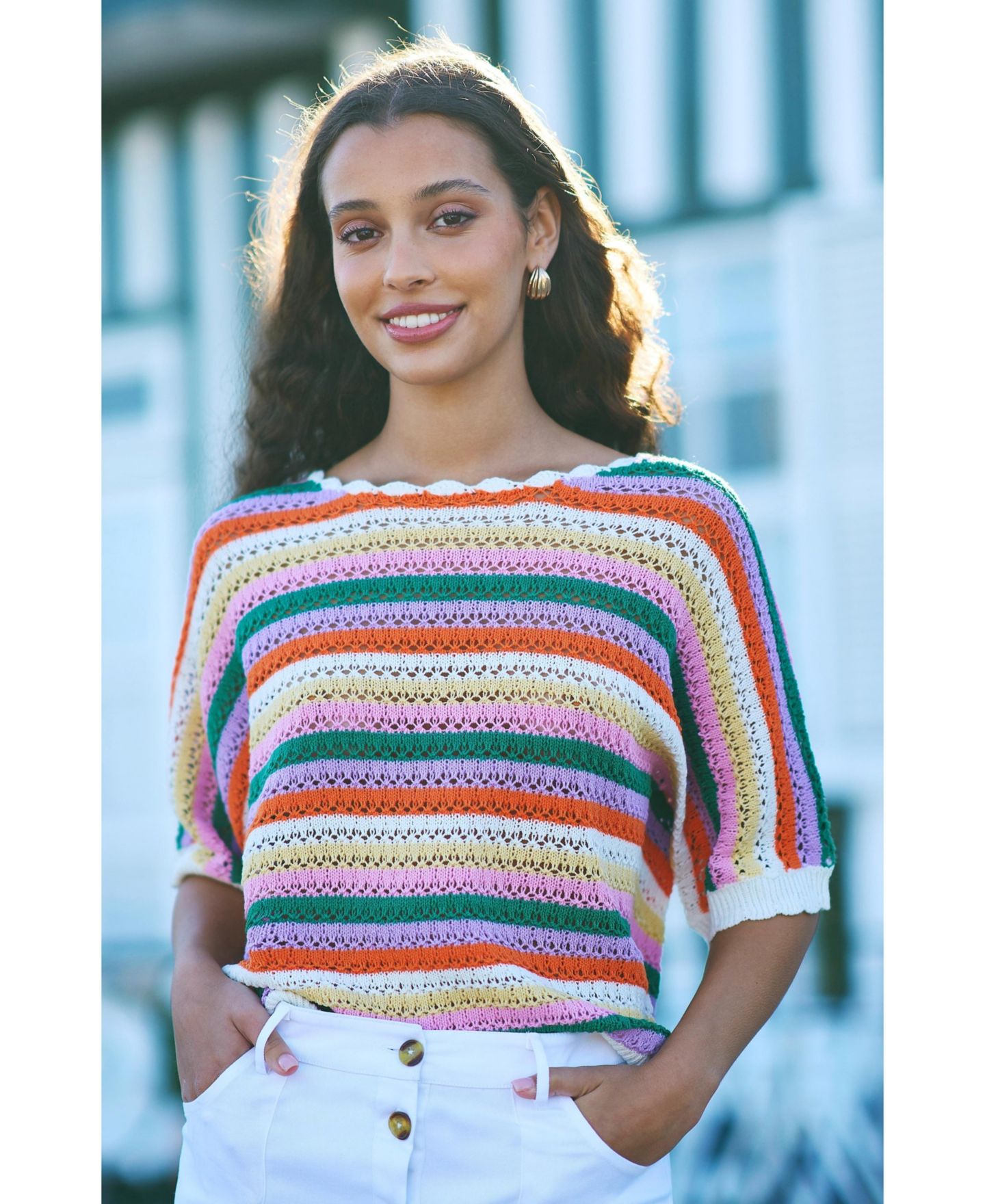 Женский топ Yumi Batwing Crochet, цвет: Разноцветный — фото 5