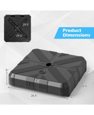 Weighted Offset Umbrella Base with Fillable HDPE Tank Cross Bracket and Cut-Out Handles