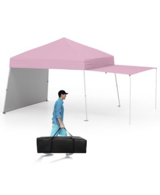 14 x 9.2 ft Pop Up Canopy Tent with Two Convertible Sidewalls and Awning Poles