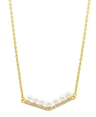 Pearl Gold 2-Piece Bar Necklace Set