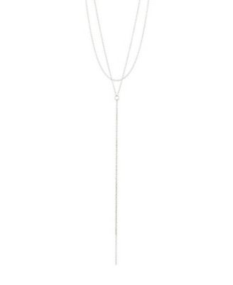 Silver 2-Piece Lariat Necklace Set