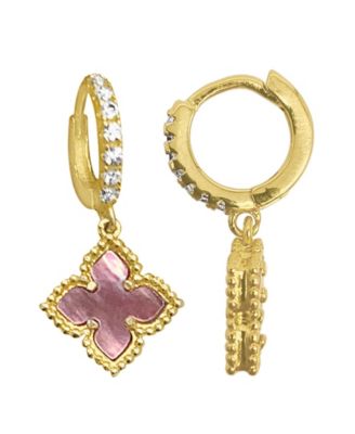 Mother-of-Pearl Gold 2-Piece Pink Flower Set