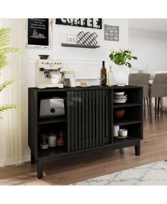 Farmhouse Fluted Sideboard with 2 Doors & Solid Wood Feet