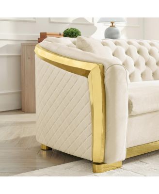 Velvet Tufted Loveseat Sofa