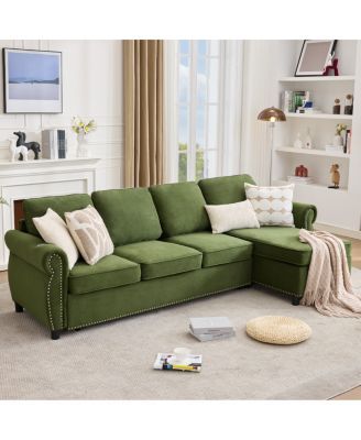 106.5" Modular L-Shape Sofa Bed with  Charging and Storage