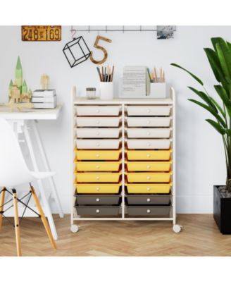 20-Drawer Rolling Storage Organizer Cart with Metal Frame