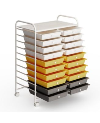 20-Drawer Rolling Storage Organizer Cart with Metal Frame