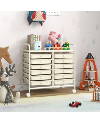 12-Drawer Rolling Organizer Cart with Transparent Drawers