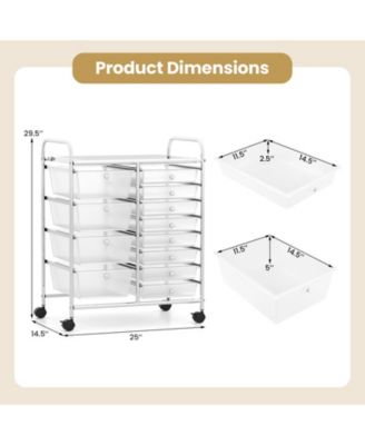 12-Drawer Utility Rolling Cart with Tiered Storage