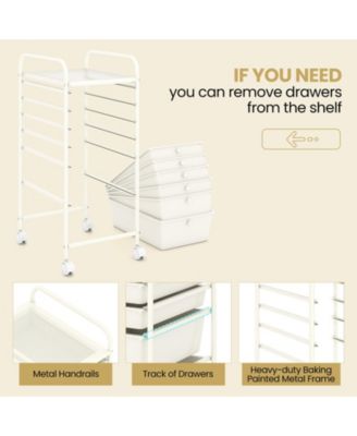 Six Drawer Rolling Storage Cart Organizer for Home and Office