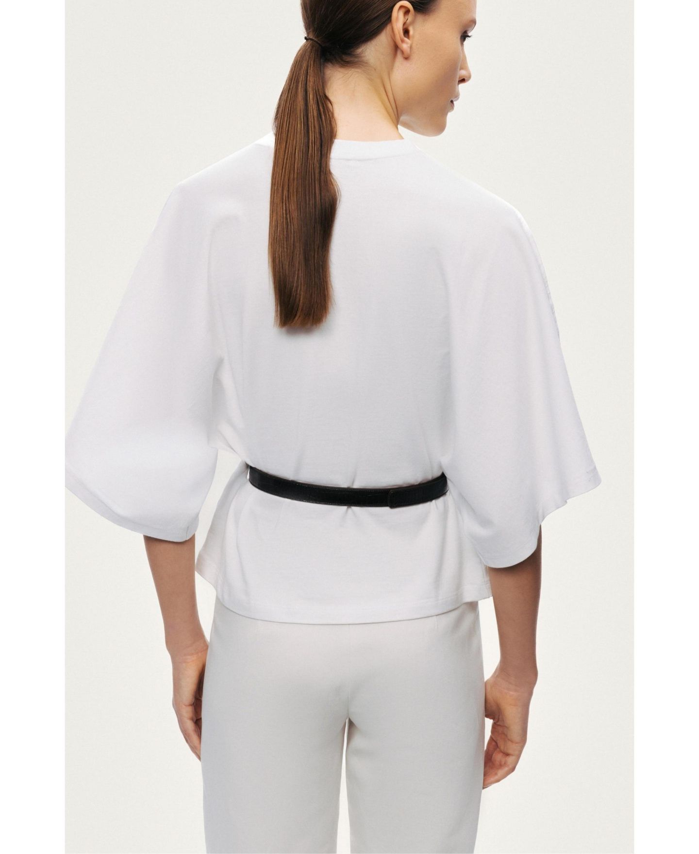 Женская футболка NOCTURNE Belted Oversized, цвет: Белый — фото 4