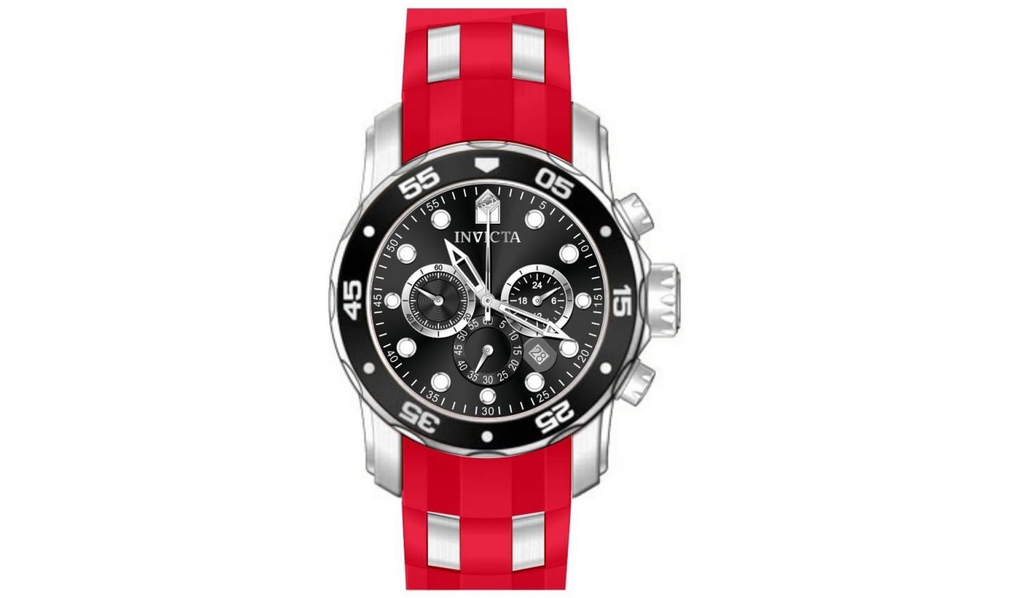 Мужские часы Invicta 49829 Pro Diver Quartz VD53 Metal Dial, цвет: Красный — фото 2