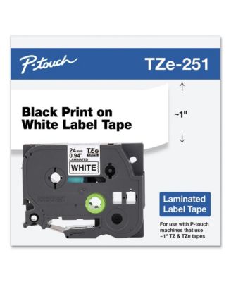 TZE251 0.94 in. x 26.2 ft. TZe Standard Adhesive Laminated Labeling Tape