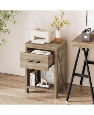 Nightstand with Drawer and Shelf