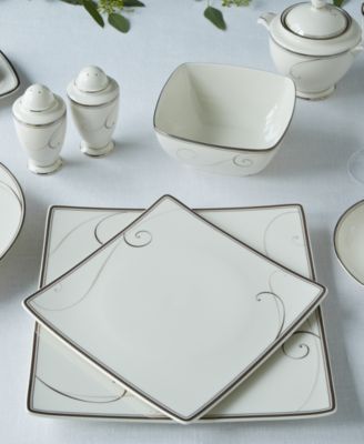 Noritake Dinnerware, Platinum Wave Square Collection