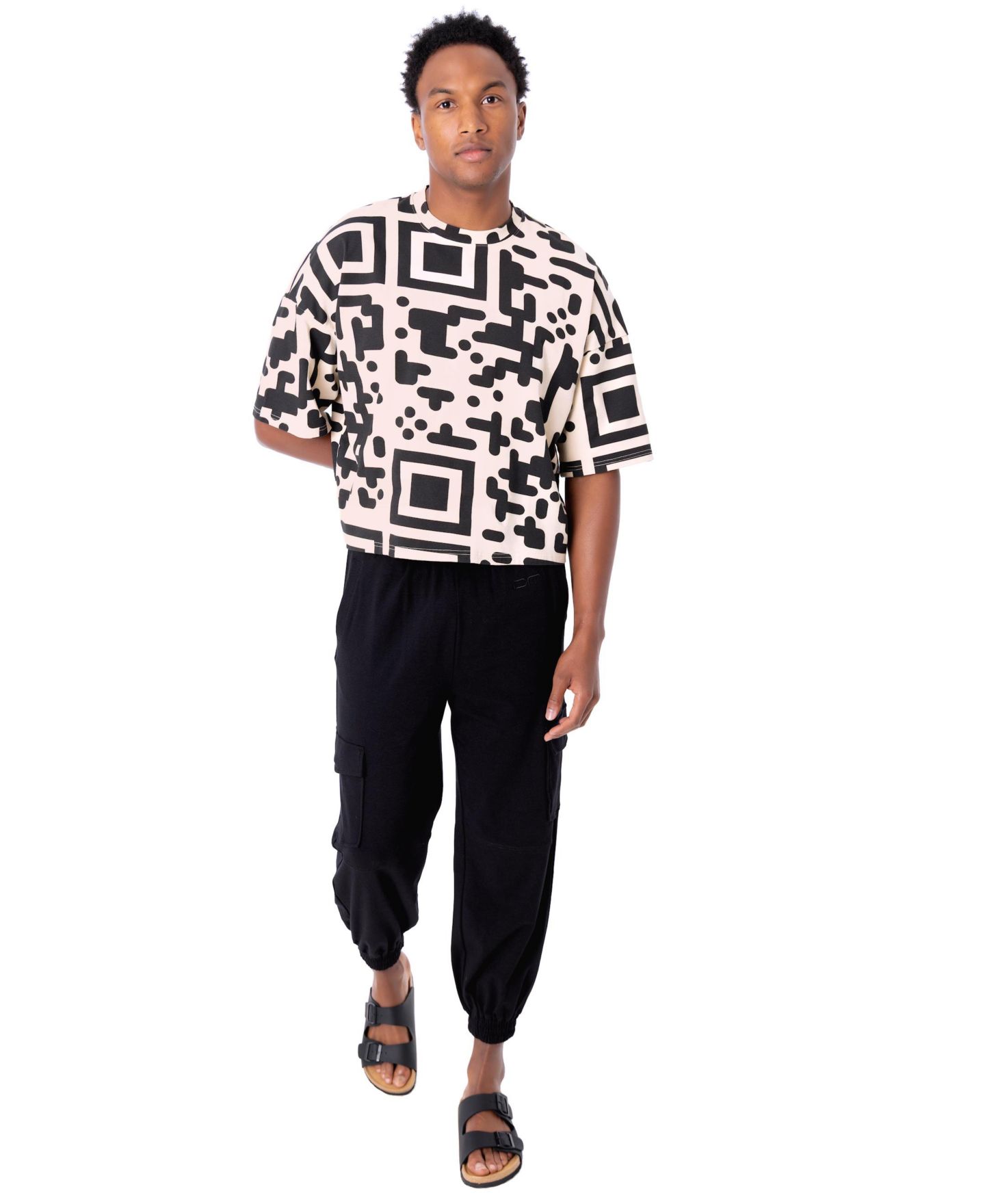 Мужская футболка Dai Moda QR Code Cropped Boxed — фото 2