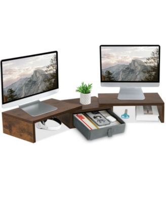 Monitor Stand Riser Adjustable Drawer Storage Organizer