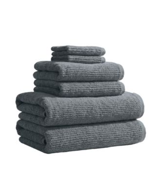 Turkish Cotton Textured 6 Piece Bath Towel Set