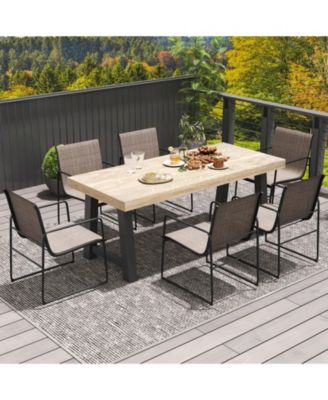 Outdoor Dining Chairs Set of 4 Patio Furniture Chair with Breathable Seat and Backrest