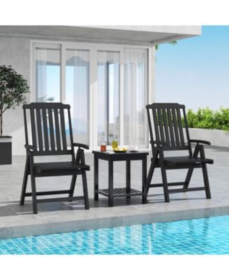 Foldable Patio Chair All-Weather HDPE Outdoor Dining Chair with Armrest