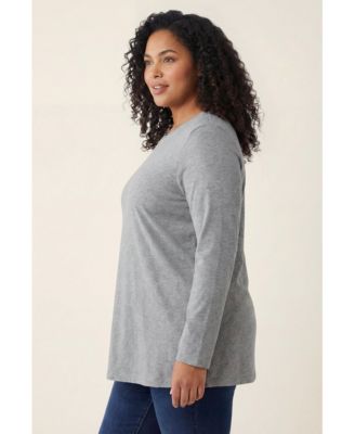 Women's Plus Size Perfect Long-Sleeve Crewneck Tee