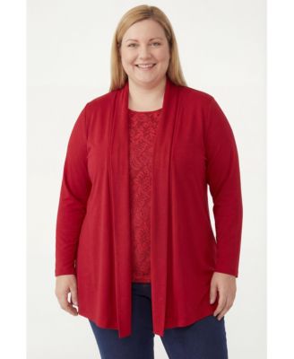 Women's Within 2-Fer Cardigan & Attached Lace Tunic
