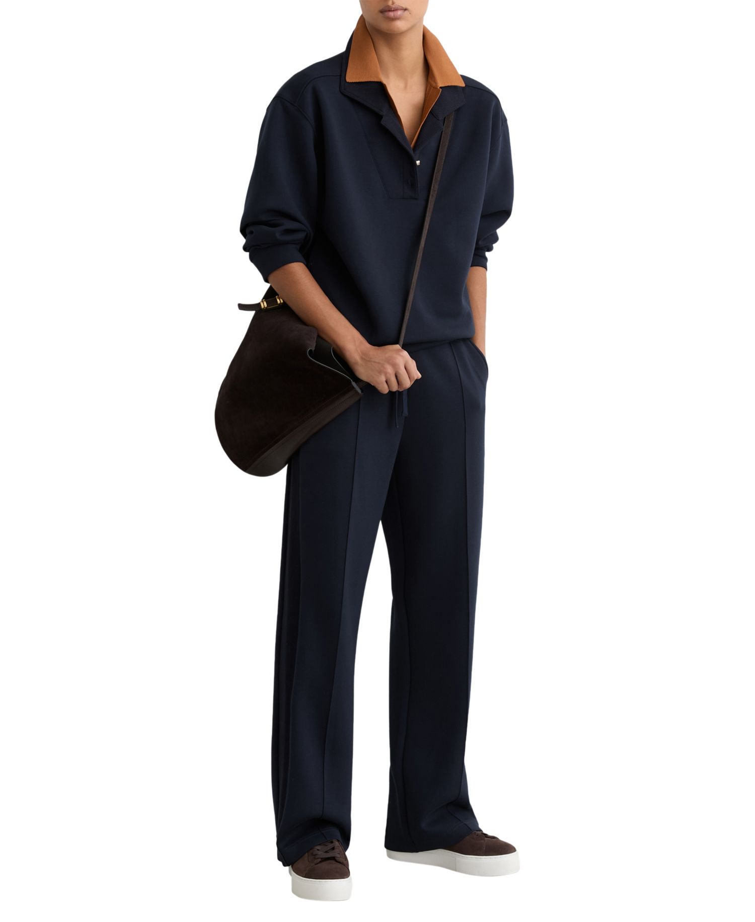 Women's Premium Interlock Wide-Leg Jogger Pants