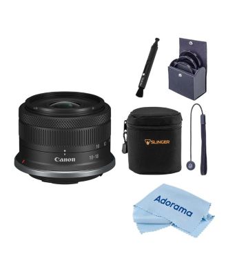 RF-S 10-18mm f/4.5-6.3 IS STM Lens, Bundle with 49mm Digital Essentials Filter Kit, Lens Cap Tether, Pen Lens Cleaner and Cleaning Cloth