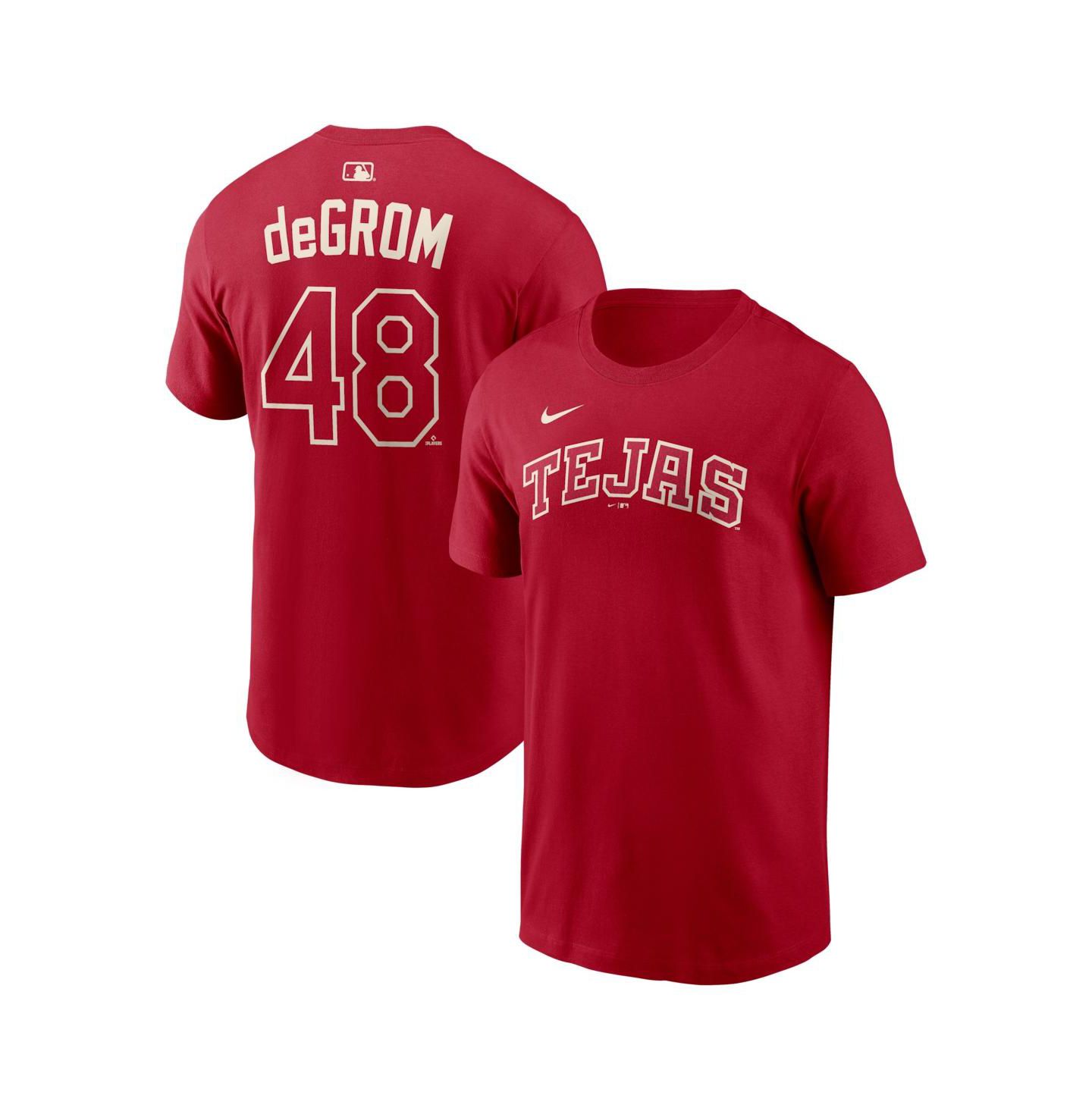 Мужская футболка Nike Jacob DeGrom Red Texas Rangers 2026 City Connect Name & Number — фото 1