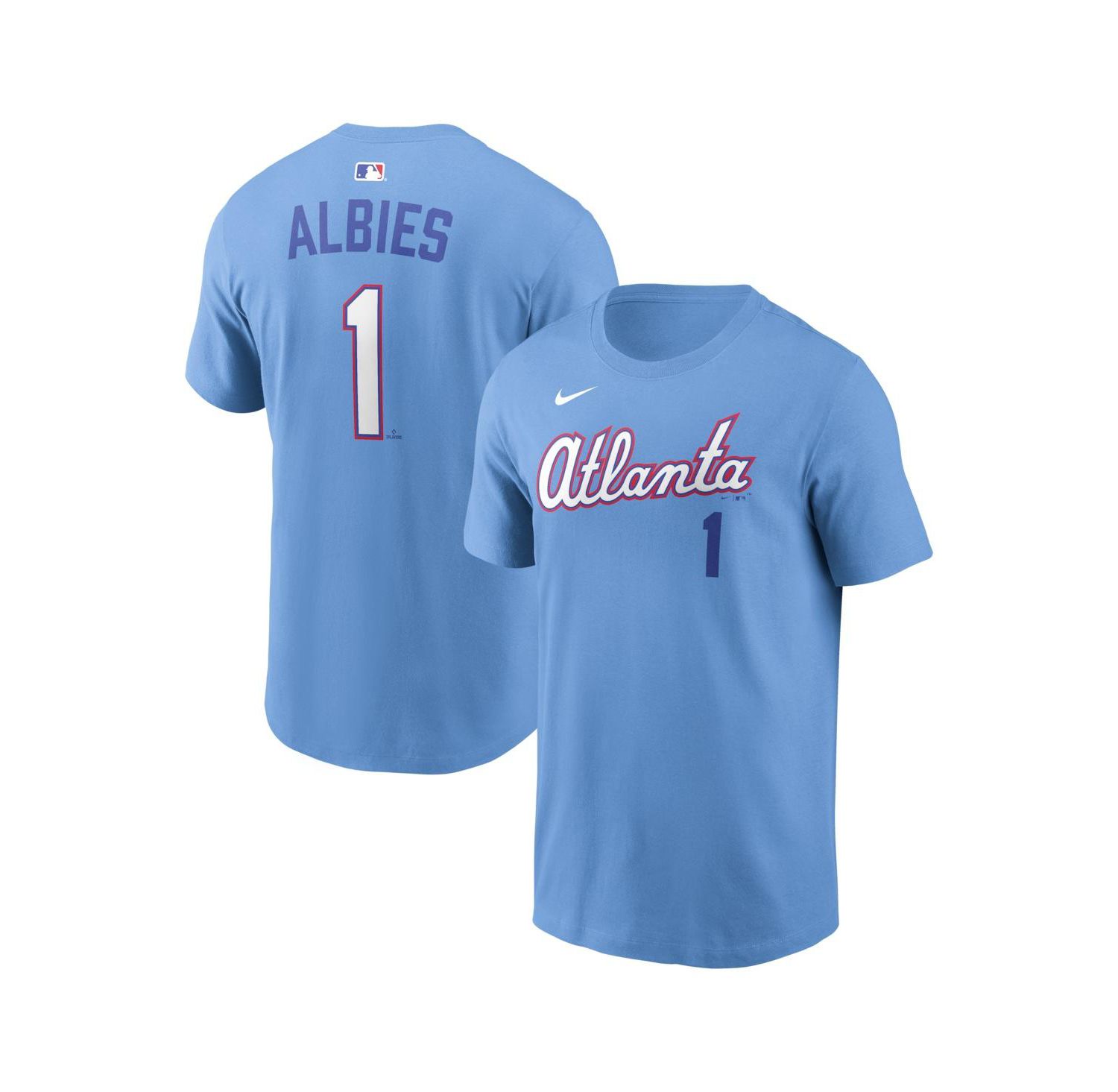 Men's Ozzie Albies Powder Blue Atlanta Braves 2026 City Connect Name & Number T-Shirt