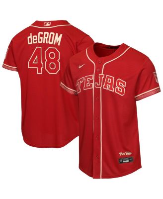 Big Boys and Girls Jacob DeGrom Red Texas Rangers 2026 City Connect Stadium Jersey