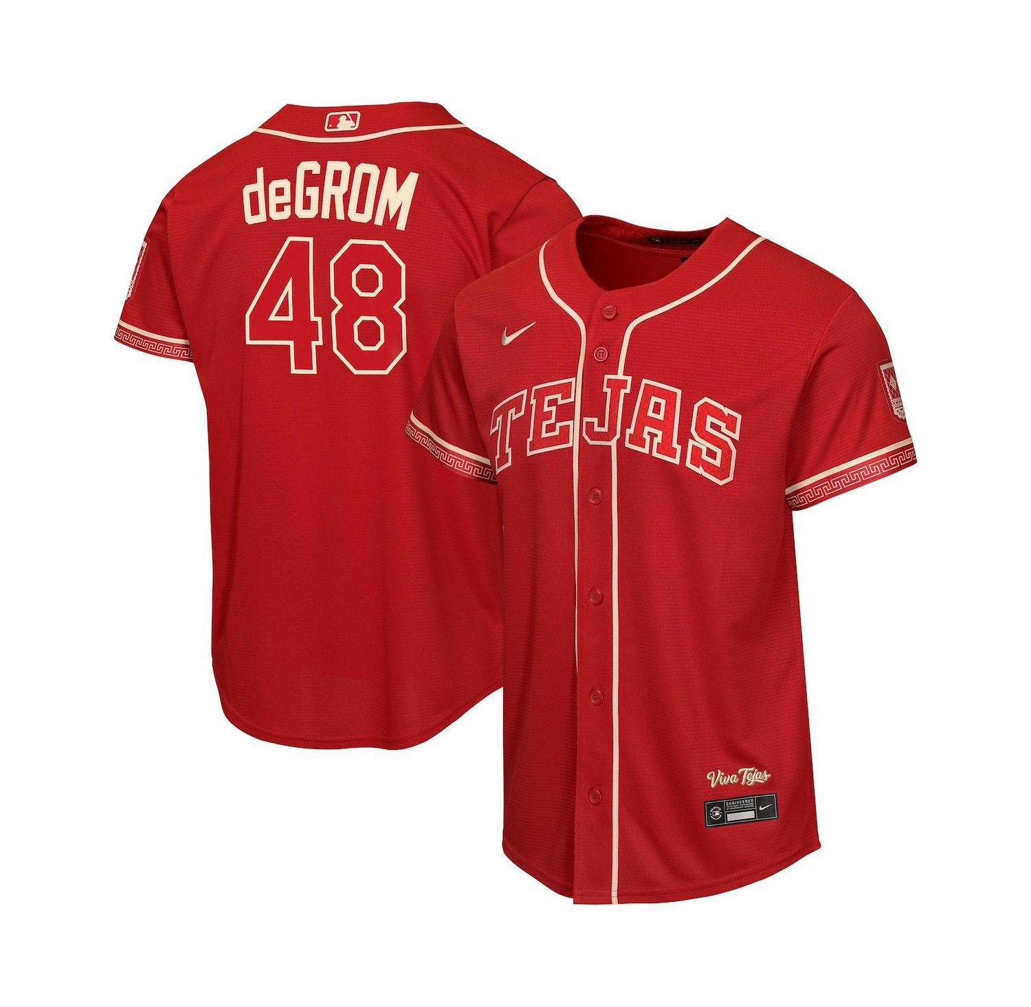 Big Boys and Girls Jacob DeGrom Red Texas Rangers 2026 City Connect Stadium Jersey