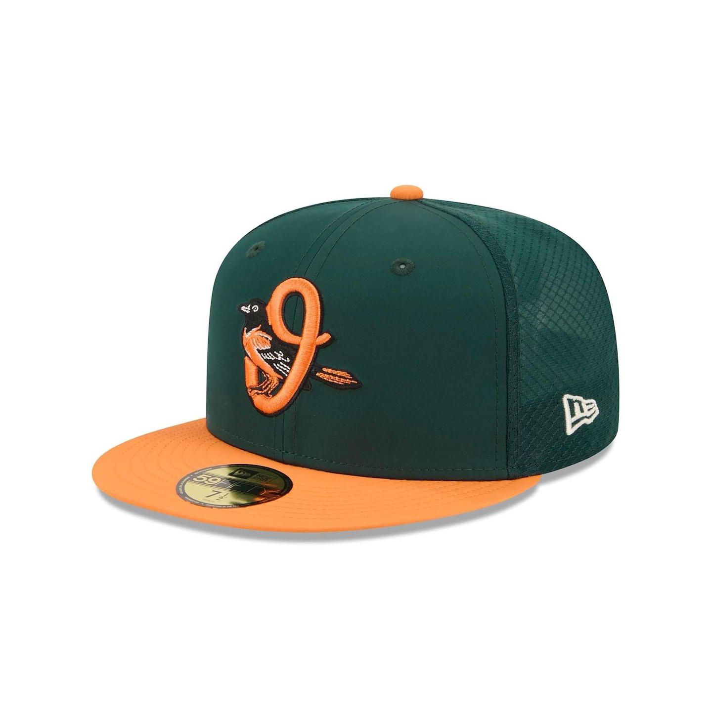 Мужская кепка New Era Dark Green/Orange Baltimore Orioles 2026 City Connect Batting Practice 59FIFTY Fitted Hat — фото 1