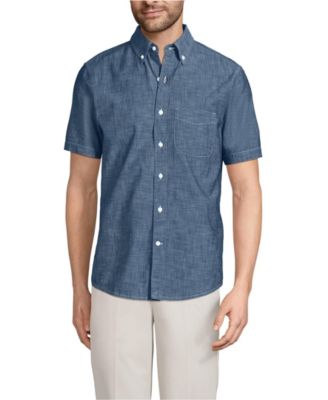 Big & Tall Short Sleeve Easy Fit Chambray Shirt