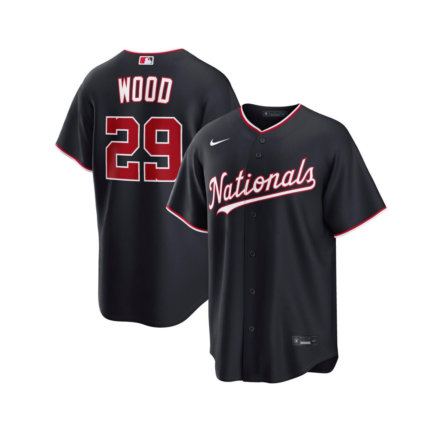 Men's James Wood Navy Washington Nationals Alternate Replica Jersey