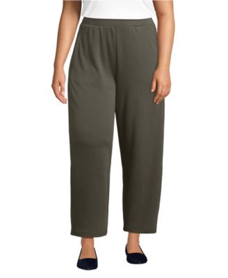 Plus Size Sport Knit High Rise Barrel Ankle Pants
