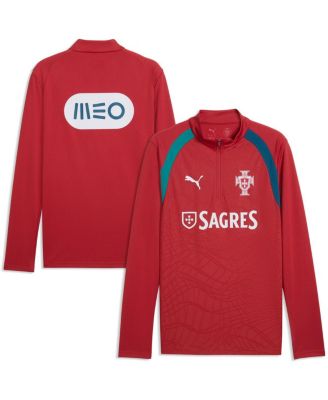 Men's Red Portugal National Team Pre-Match Sponsor Patch Quarter-Zip Pullover Jacket