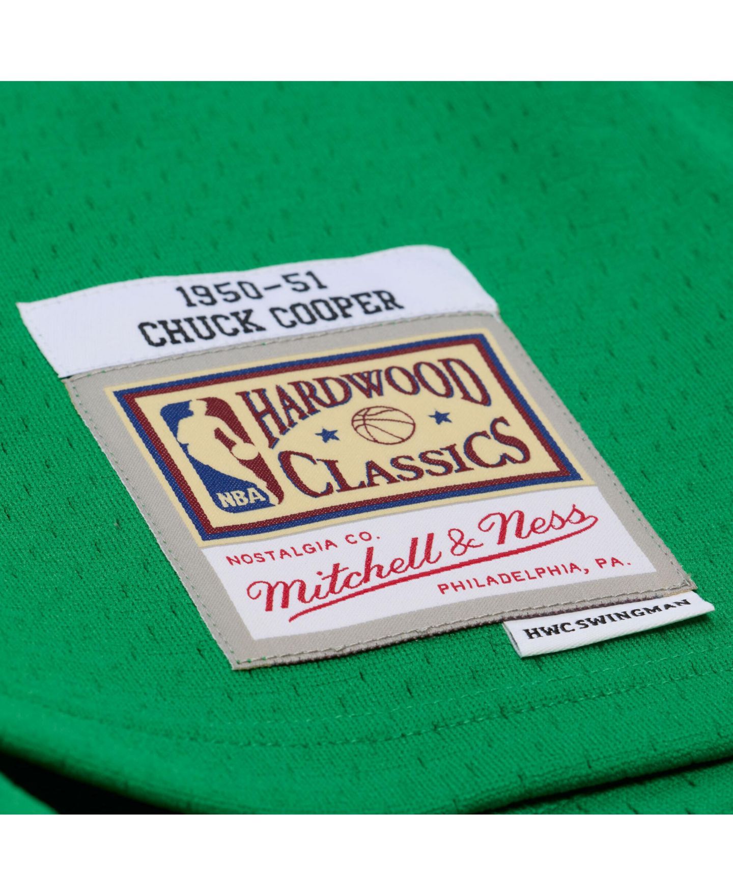 Мужской топ Mitchell & Ness Mitchell Ness Chuck Cooper Kelly Green Boston Celtics 1950-51 Pioneers Swingman Jersey — фото 5