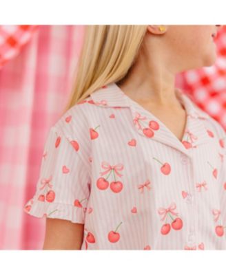 Little Girls Cherry Bows Lounge Set